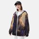 thumbnail image 3 of Balery Purple Flower Lazy Cat Sudadera ligera de manga larga con capucha y protección solar UPF 50+ para hombre y mujer, ideal para pesca y running-Large, 3 of 7