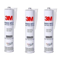 3M 08609 Window-Weld Super Fast Urethane Black Cartridge - 10.5 fl oz, 3 Pack