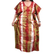 Mogul Women's Cotton Maxi Caftan Printed Night Dress Evening Wear House Dress XXL