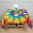 thumbnail image 3 of Colorful Rainbow Tie Dye Spiral Pattern Square Tablecloth,Waterproof Square Table Cover,Wipeable Spillproof Washable Table Cover for Home Kitchen Party Decor 52"x52"(132x132cm), 3 of 6