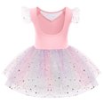 thumbnail image 3 of IBTOM CASTLE Toddler Kids Girls Sequins Star Ballet Dance Dress with Glitter Tutu Skirted Leotard Colorful Mesh Ballerina Dancewear 9-10 Years Pink, 3 of 8