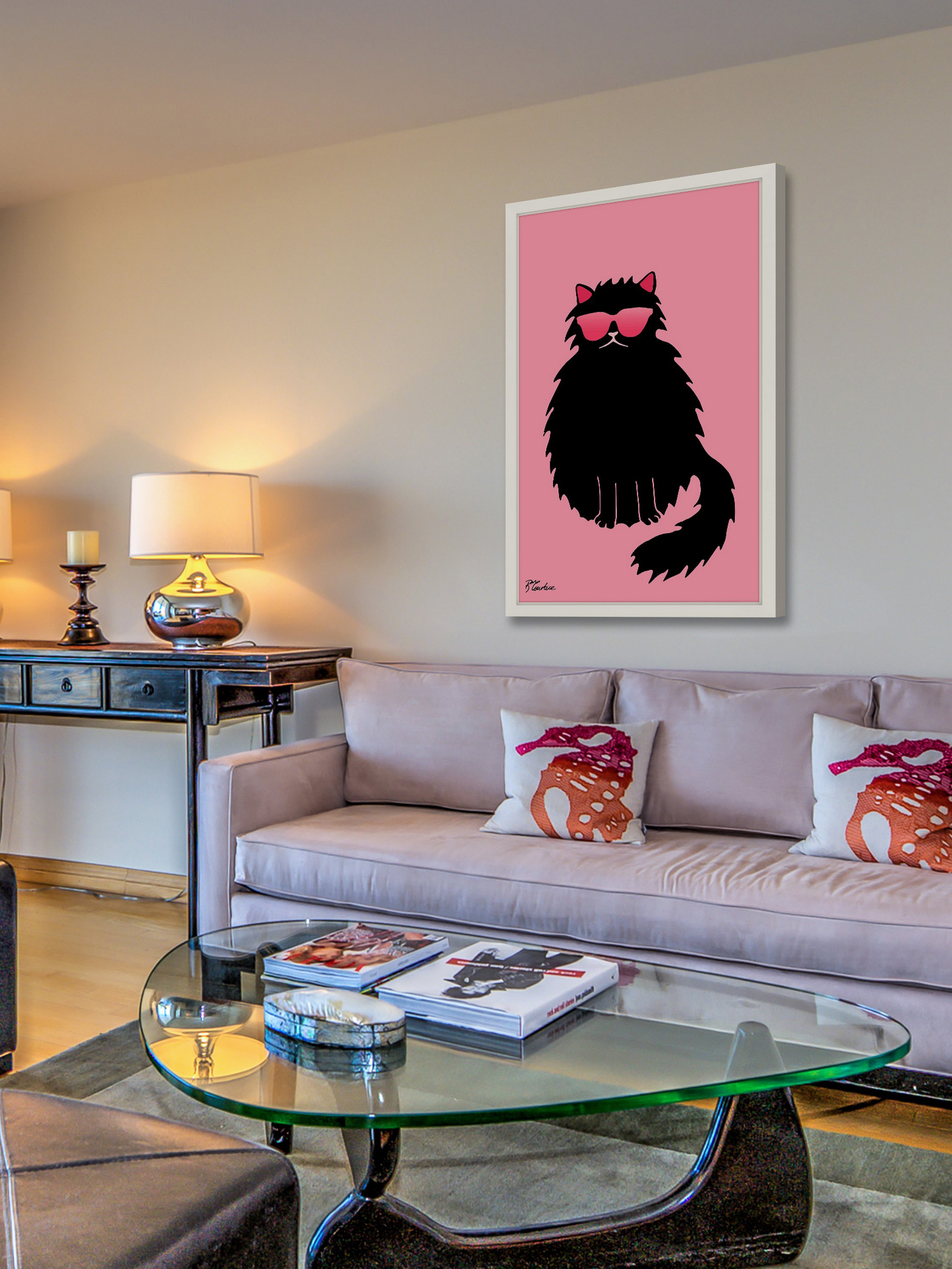 "Black Cat" Framed Painting Print