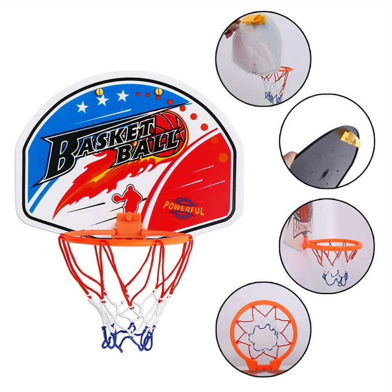  2 Pcs Mini Basketball Hoop with 4 Matching Basketball Sticky  Hooks Pump Indoor Basketball Hoop No Drilling Decompress Game Gadget for  Kids Adults Bedroom Bathroom (Red Black, Black Style) : Toys