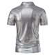 thumbnail image 4 of Camisa informal de diseño elegante y brillante para hombre, ideal para vacaciones: material PU, transpirable, ligera, lavable a máquina, para fiestas y uso diario., 4 of 4