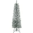 thumbnail image 2 of HOMCOM 6 Foot Artificial Snow Flocked Pencil Christmas Tree, 2 of 9