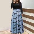 thumbnail image 2 of Long Sleeve Dress,3/4 Sleeve Dress for Women,Womens Fashion Printed Long Sleeve Round-Neck Pullover Patchwork Dress,Dress for Women Casual,Dress with Sleeves, 2 of 5