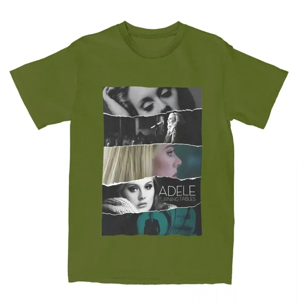 Camiseta estampada de la gira de Adele de agosto, camisetas retro de verano, camiseta novedosa de algodón para hombres, ropa de manga corta