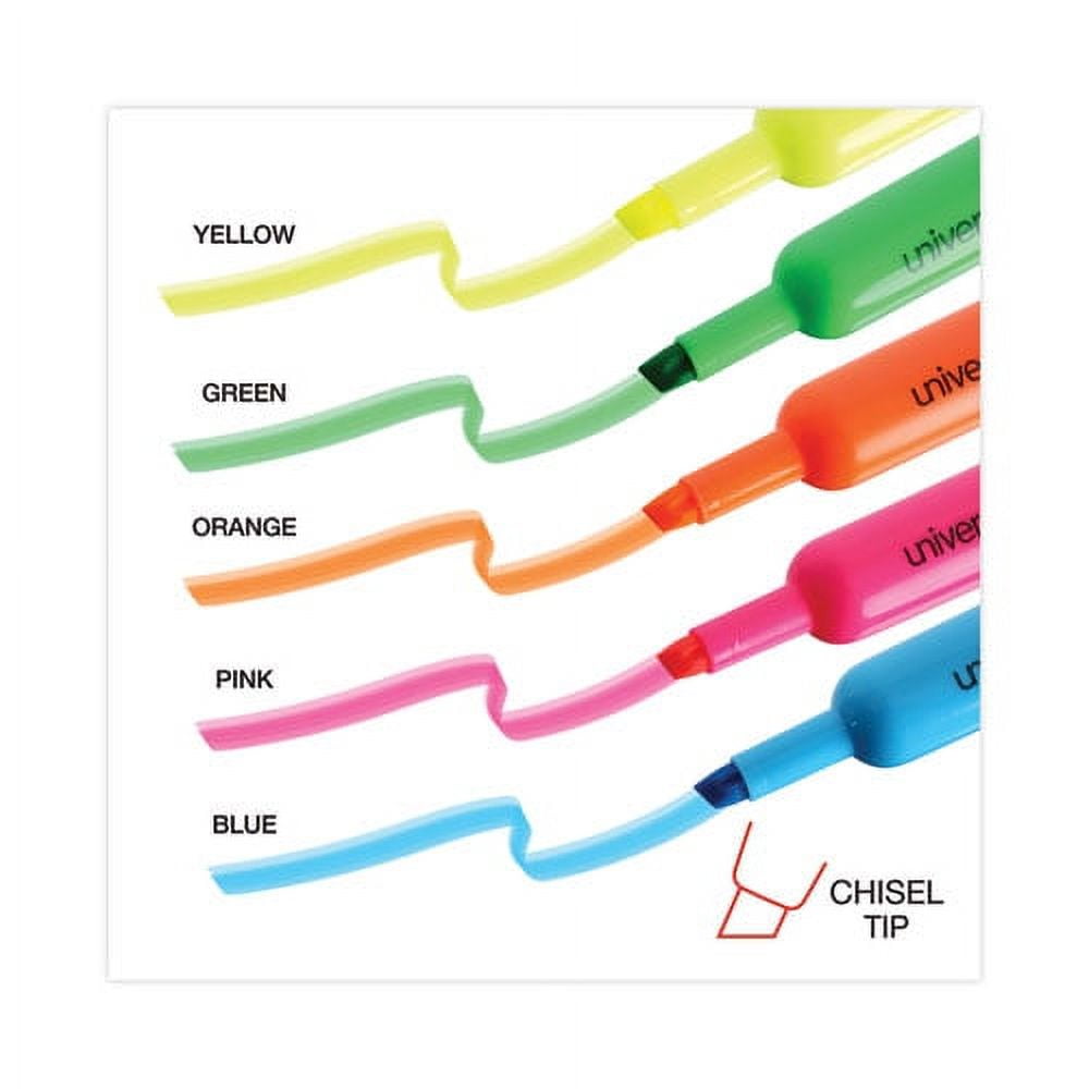 Desk Highlighters, Assorted Ink Colors, Chisel Tip, Assorted Barrel Colors, Dozen | Bundle of 10 Sets