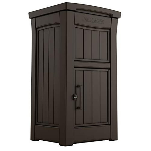 Keter Delivery Box for Porch with Lockable Secure Storage Compartment to Keep Packages Safe, One size, Brown