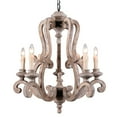 thumbnail image 2 of 5-Light Wooden White Vintage Chandelier, 2 of 10