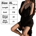 thumbnail image 2 of Conjunto de pijama de mujer con ribete de encaje y cinturón, camisón sexy sin mangas, 2 of 7