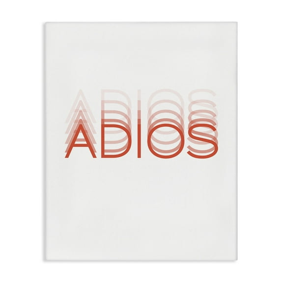 Stupell Industries Adiós Tipográfico Minimalista Typography and Symbols Painting Wrapped Canvas Art Print Wall Art, 16 x 20