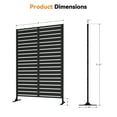 thumbnail image 3 of Modern Shade 72"Hx48"W Metal Privacy Screen - Black Freestanding Outdoor Fence Panel for Privacy/Space Division, 3 of 6