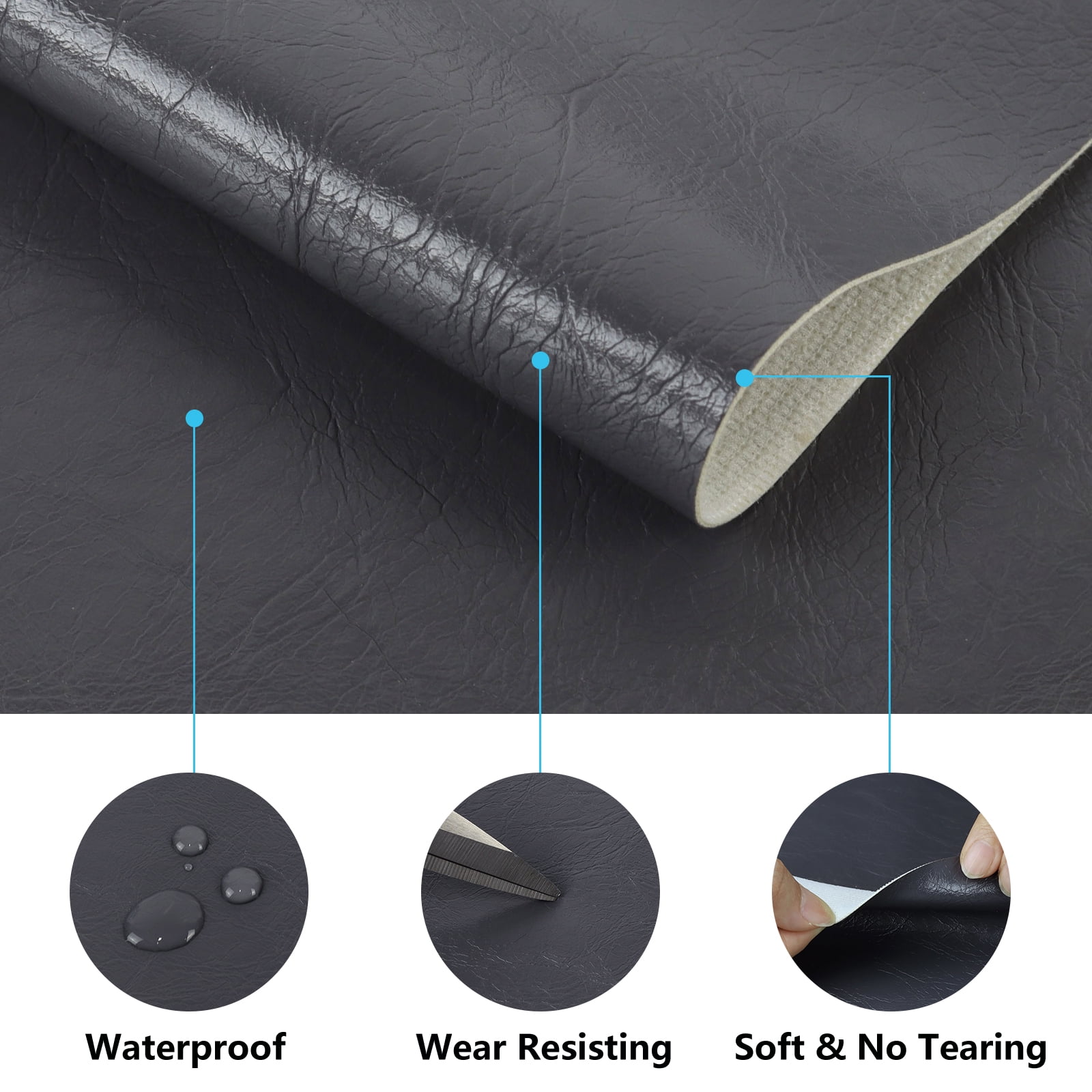 Marine Vinyl Synthetic Leather Material Heavy Duty Upholstery for Car Interiors, Home Decoration, Crafts