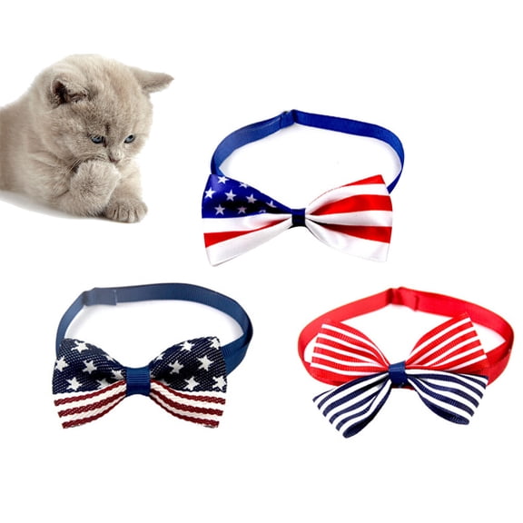 LULULION 3 Pcs Adjustable Bow Tie Collar for Cat and Dog in Assorted Color with Fashionable Design