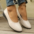 thumbnail image 5 of Wedge Dress Shoes for Women Ladies 2025 Spring Leather Pointed Toe Low Heel Ballet Flat Slip on Dressy Shoes, 5 of 9