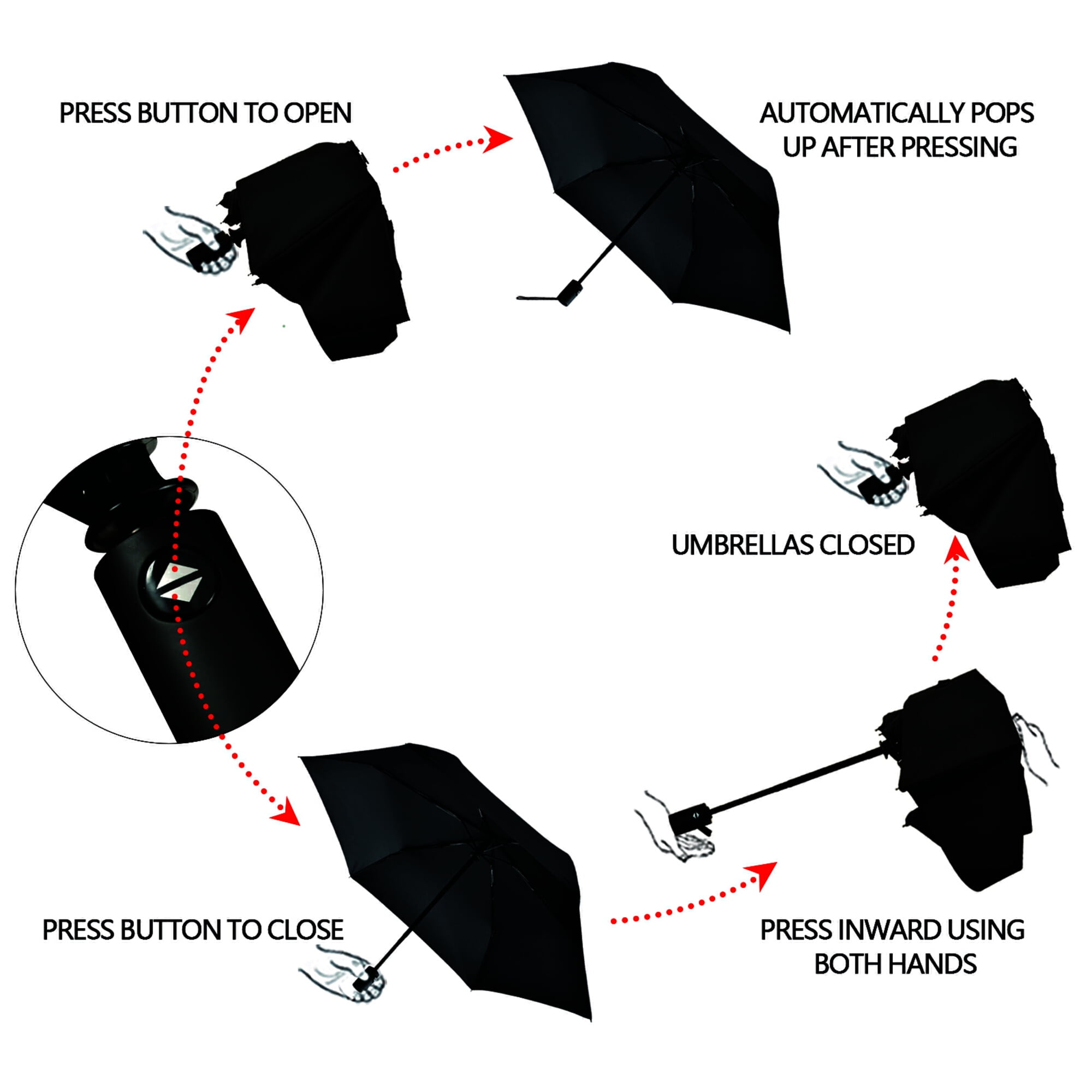 FORMRS Travel Umbrella Folding Auto Open Close Windproof Rain UV Protection, Stripes Pattern