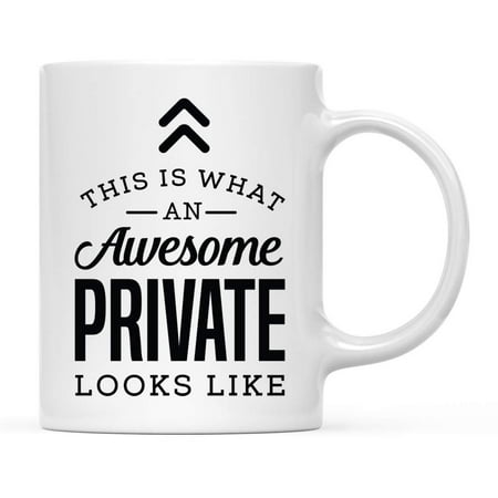 

Ceramic Coffee Tea Mug Thank You Gift This is What an Awesome Private Looks Like 1-Pack Birthday Christmas Gift Ideas Coworker Him Her Includes Gift Box 11oz