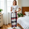 thumbnail image 4 of Christmas Pajamas For Women Christmas Flannel Print Straight Leg Pajama Pants Elastic Waist Drawstring Lounge Pj Pants Christmas Fluffy Fleece Warm Pjs, 4 of 4