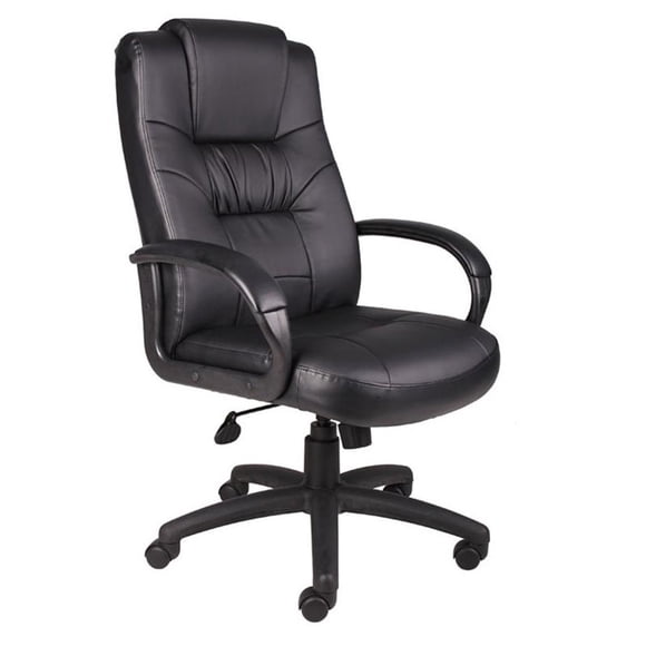 Boss Office Products Executive High Back LeatherPlus Chair in Black