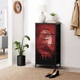 thumbnail image 6 of Boho Dresser for Bedroom with 4 Storage Drawers Red Forest Gothic Halloween Horror Moon Painting Full Dressers Chest of Drawers Steel Framed Fabric Closet Organizers for Women Dorm Entryway, 6 of 8