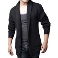 thumbnail image 6 of Lovskoo Mens Cardigan Sweater Winter Trendy Slim Solid Color Sweater Single Button Casual Knit Tops Coat Dark Gray, 6 of 6