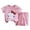 Pink, variant on RTKFRFLM Toddler 2-Piece Cotton Set Short Sleeve Graphic Tee and Shorts Outfit Red 12-18 Months