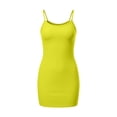 thumbnail image 4 of ClodeEU Women's Bodycon Spaghetti Strap Mini Dress ,Fitted Solid Color Casual Tank Dress Yellow,Womens Plus L, 4 of 5