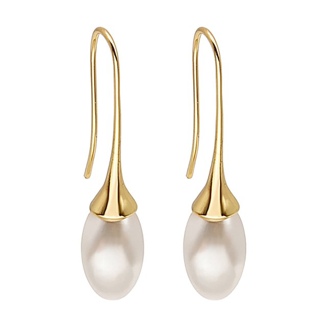 Pendientes vintage de moda para mujer con perlas en forma de gota, pendientes clásicos y versátiles