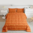 thumbnail image 2 of Feelyou Orange Damask Flower Queen Comforter Set, Tribal Gothic Skull Bedding Set, 3pcs, 2 of 8