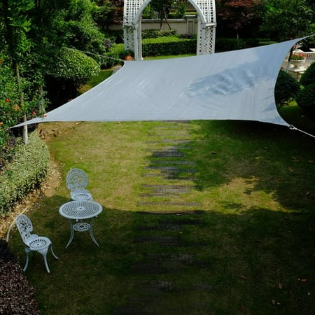 Steel Patio Kits Cool Area Square 11 Feet 5 Inches Sun Shade Sail with Stainless Steel Hardware Kit, UV Block Fabric Patio Shade Sail in Color Silvery ()