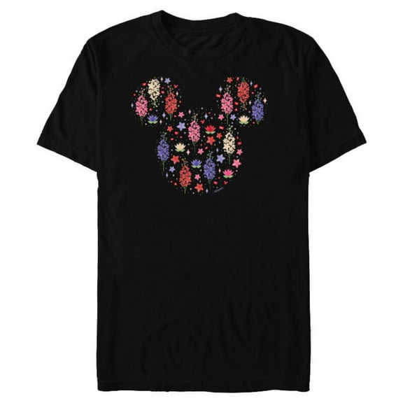 Disney Mickey Mouse July Birth Month Birthstone & Flowers - Short Sleeve Blended T-Shirt for Adults - Customized-Black