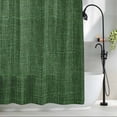 thumbnail image 2 of Shower Curtains for Bathroom-72"x72",Farm Dark Green Burlap Linen Waterproof Bath Curtain Grommet Shower Curtain Set with Hooks, 2 of 9