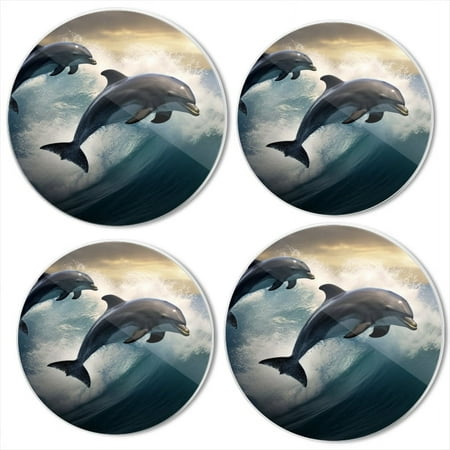 

Bahomeck Electric Stove Burner Covers Set Of 4 Two Dolphins Jumping Out Of The Water On Top Of An Ocean Wave Metal Gas Stove Burner Covers Protecting Gas Stoves 8 Inch And 10 Inch