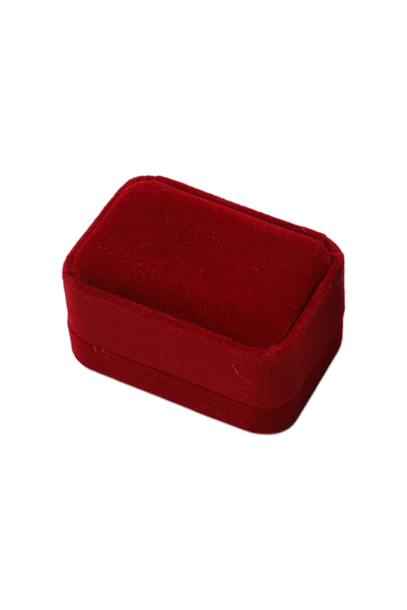 ✪ Square Velvet Jewelry A Pair Rings Earring Display Case Box Storage Organizer Holder Gift Package Portable for Travel