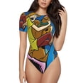thumbnail image 1 of Rocae Scooby-Doo pour une Pièce Col Rond Manches Courtes Justaucorps pour Femmes Décontracté Basique Justaucorps Combinaison Quotidienne T-Shirts-grand, 1 of 7