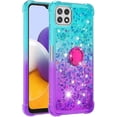 thumbnail image 4 of case for Samsung Galaxy A22 5G (N0 4G) Case w/Ring Holder,Creativity Clear Gradient Quicksand Glitter Flowing Liquid Floating Women Girls Cute Case TPU Cover for Samsung Galaxy A22 5G JB Bluish Violet, 4 of 14