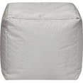 thumbnail image 1 of Gouchee Home Cube Brava Silver Pouf Ottoman – Water-Repellent Cube Bean Bag Footstool with Polystyrene Beads, Lightweight & Portable for Living Room or Dorm, 1 of 6