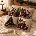 thumbnail image 4 of Christmas Indoor Decorations 2026 4 Pack Christmas Decorative Throw Pillow Covers Stereo Embossed Holiday Cushion Slipcovers Pillow Cases With Hidden Zipper For Sofa Couch, 4 of 7