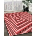thumbnail image 3 of Ahgly Company Machine Washable Indoor Round Transitional Red Area Rugs, 5' Round, 3 of 7