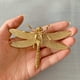 thumbnail image 3 of Gold Dragonfly Sculpture Solid Metal Insect Ornament Mini Insect Figurine for Home Office Garden Desktop Decor (Dragonfly), 3 of 4