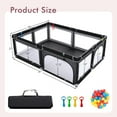 thumbnail image 2 of Gymax Baby Playpen Extra-Large Safety Baby Fence w/ Ocean Balls & Rings Black, 2 of 9