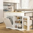 thumbnail image 3 of Tilt Out Trash Can Cabinet 12 Gallon, Hidden Trash Cabinet with Drawers, Kitchen Island Kitchen Pantry with Trash Can Storage, Tilt Out Laundry Hamper Cabinet (White, Double-Door), 3 of 11