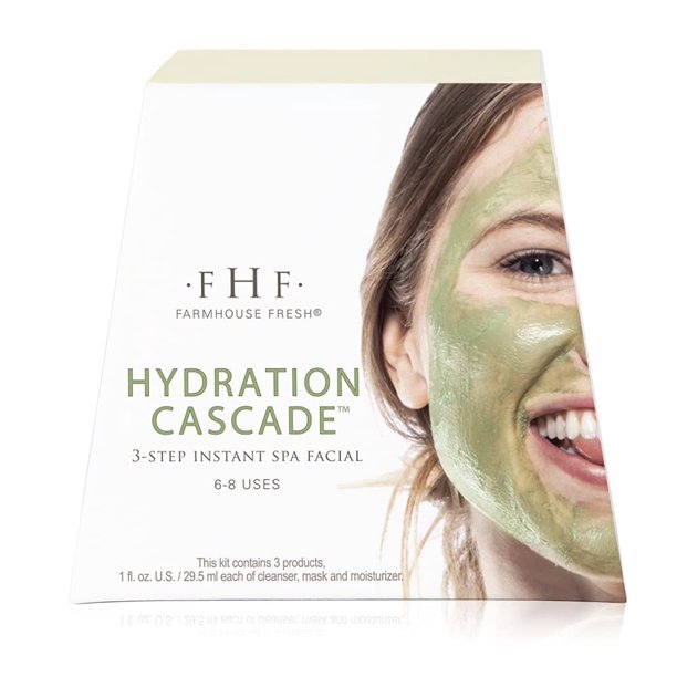 FarmHouse Fresh Hydration Cascade Facial de spa instantáneo de 3 pasos 3 ct.