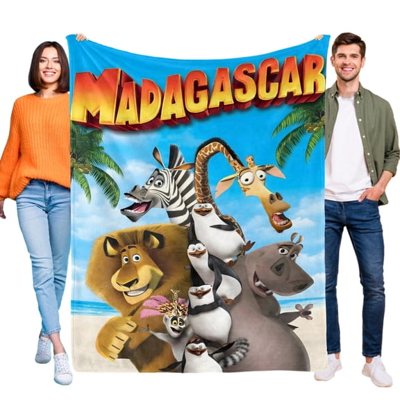 Madagascar-Anti-Pilling Flannel Blanket Soft Lightweight Plush Fuzzy Cozy Luxury Blanket for Home and Kitchen Use – Perfect for Kids and Adults 32"*48"(80cm*120cm)