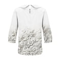 thumbnail image 5 of T-shirts en Lin pour Femmes Chemise à Col à Manches Longues Blouses Ultra Douces Texturées Chandail en Molleton Athlétique Extensible Chandail Automne Hiver Blouses, 5 of 5