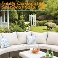 thumbnail image 4 of 11-Piece Outdoor Wicker Half-Round Furniture Set,  Half-Moon Sectional Sofa  All Weather Curved Conversation Set 1-Seat - 1-Piece, 4 of 5