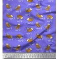thumbnail image 1 of Soimoi Purple Cotton Cambric Fabric Waves & Fish Ocean Printed Craft Fabric by the Yard 56 Inch Wide, 1 of 1