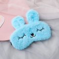 thumbnail image 2 of Paquete de 2 máscaras de noche de felpa divertidas con diseño de animales de conejo para dormir, de viaje, con banda elástica, para niños, mujeres y niñas, 2 of 5