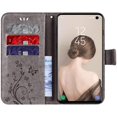 thumbnail image 2 of For Samsung Galaxy S10 Mobile Phone Cover Leather Pu Wallet Flip Case Flower Pattern Sunflower - Gray, 2 of 7